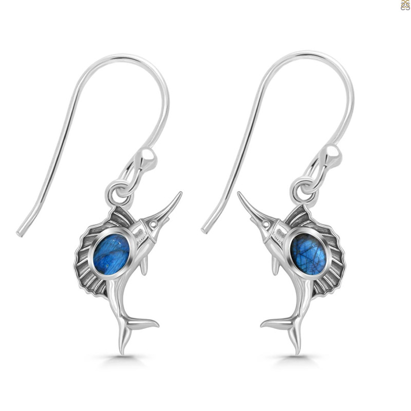 Labradorite Sail Fish Earring LBD-RUE-25.