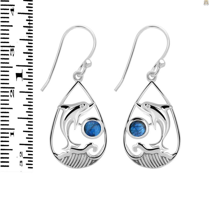 Labradorite Dolphin Earring LBD-RUE-26.