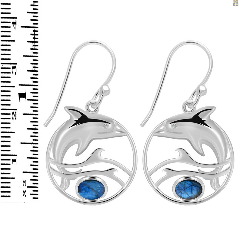 Labradorite Dolphin Earring LBD-RUE-27.