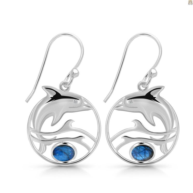 Labradorite Dolphin Earring LBD-RUE-27.