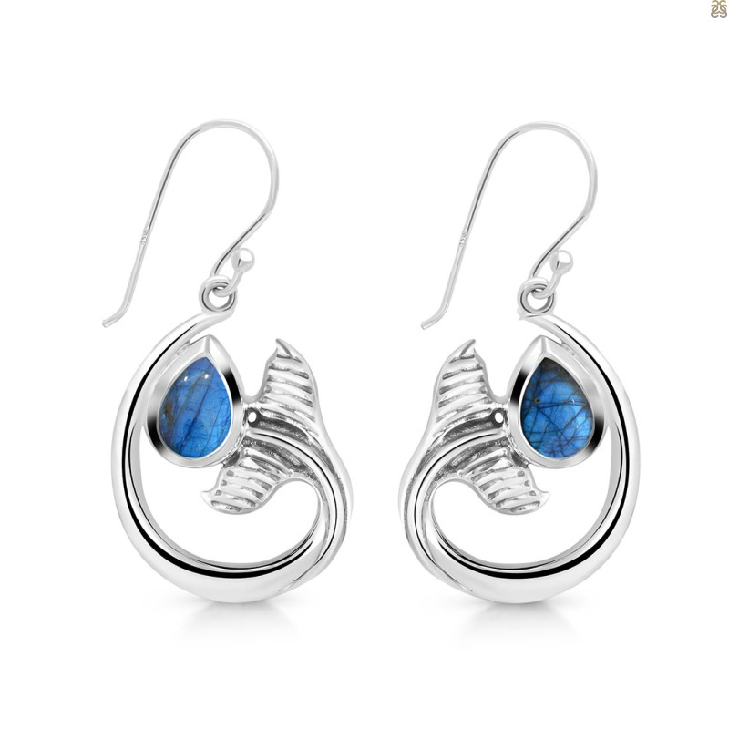 Labradorite Whale Tail Earring LBD-RUE-28.