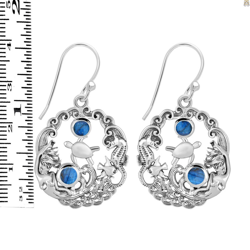 Labradorite Sea Life Earring LBD-RUE-29.