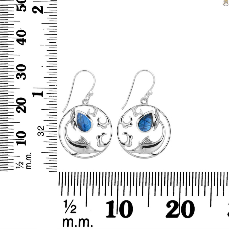 Labradorite Sail Fish Earring LBD-RUE-32.
