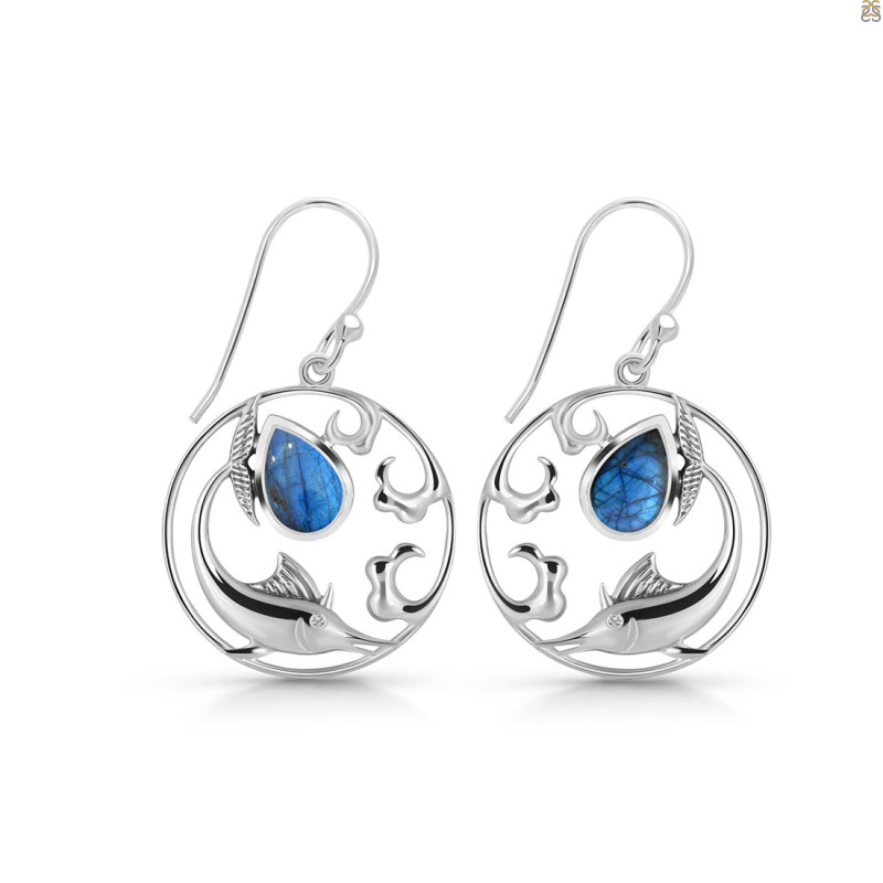 Labradorite Sail Fish Earring LBD-RUE-32.