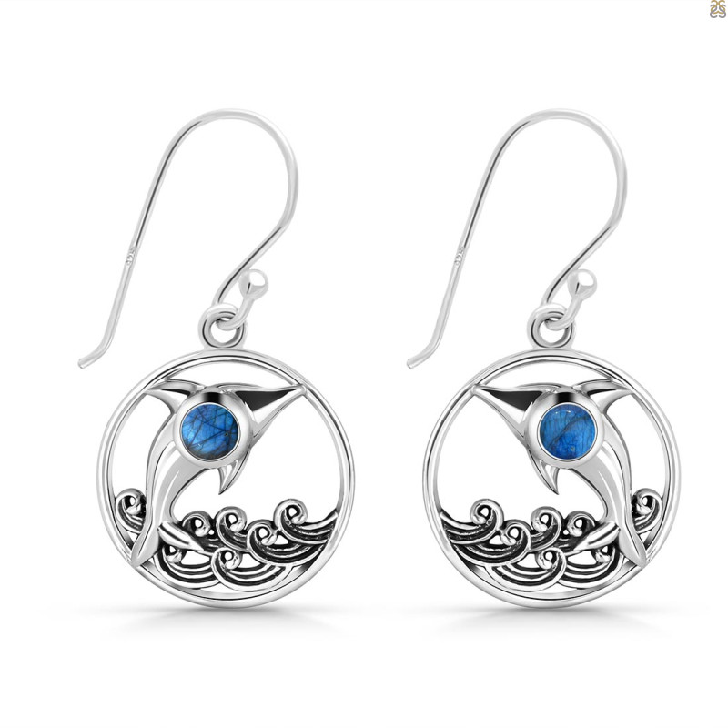 Labradorite Dolphin Earring LBD-RUE-33.