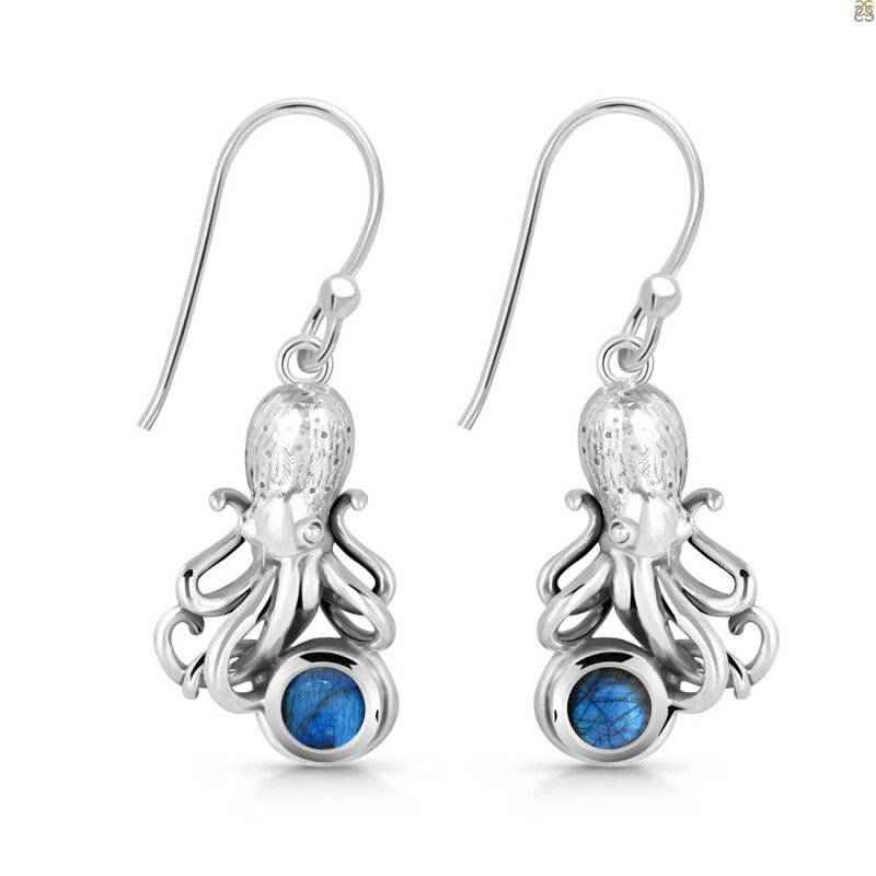 Labradorite Octopus Earring LBD-RUE-48.