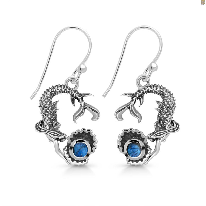 Labradorite Mermaid & Oyster Earring LBD-RUE-64.