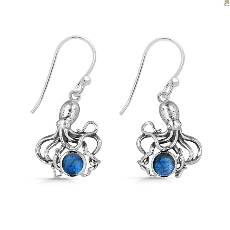 Labradorite Octopus Earring LBD-RUE-65.