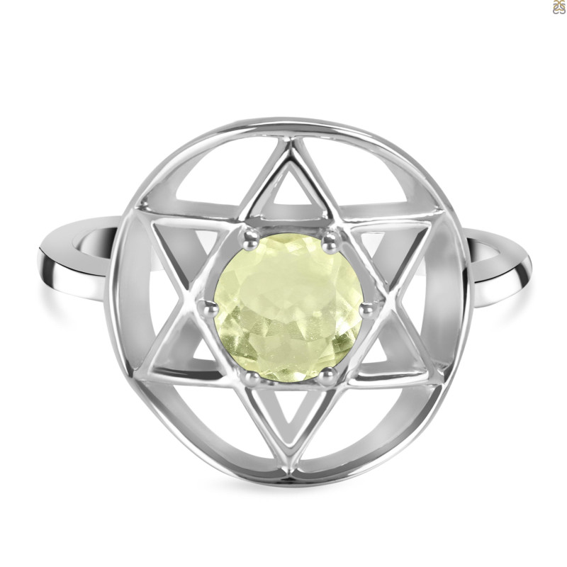Libyan Desert Glass Pentacle Ring LDG-RDR-2137.