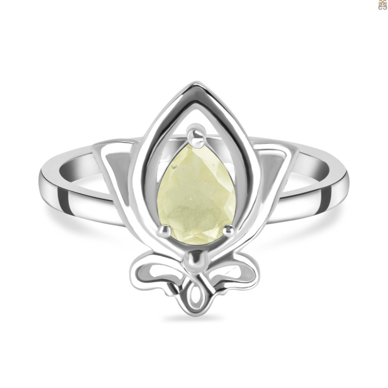 Libyan Desert Glass Lotus Ring LDG-RDR-2157.