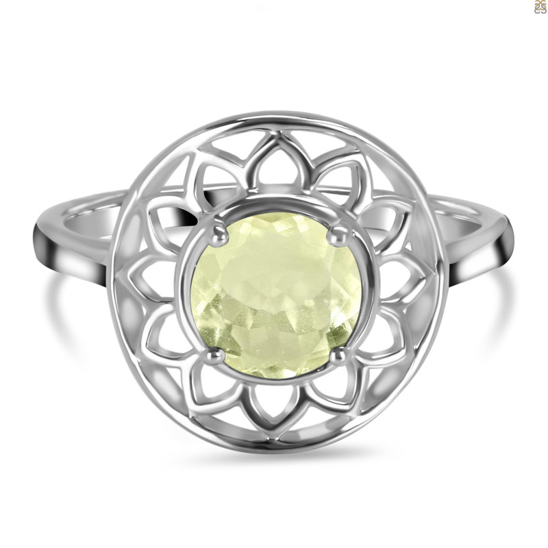 Libyan Desert Glass Flower Ring LDG-RDR-2162.