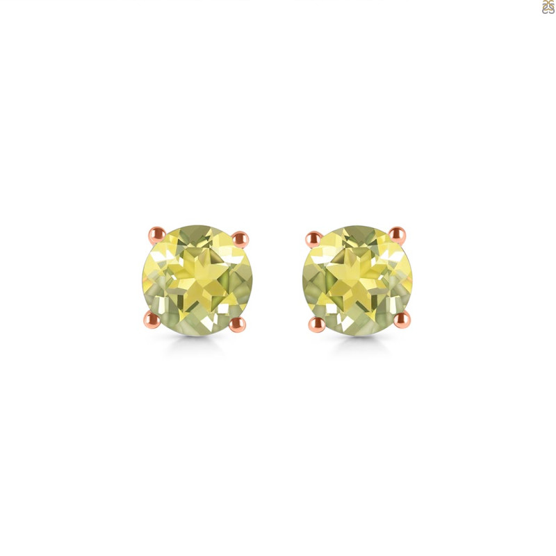 Lemon Quartz Stud Earring LEM-RDE-1353.
