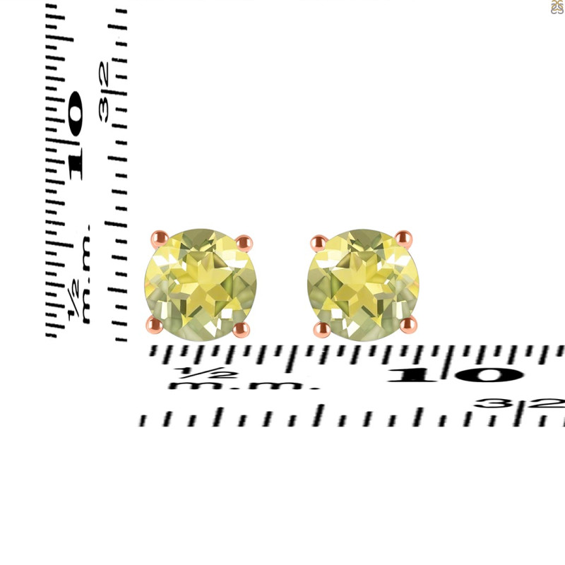 Lemon Quartz Stud Earring LEM-RDE-1353.