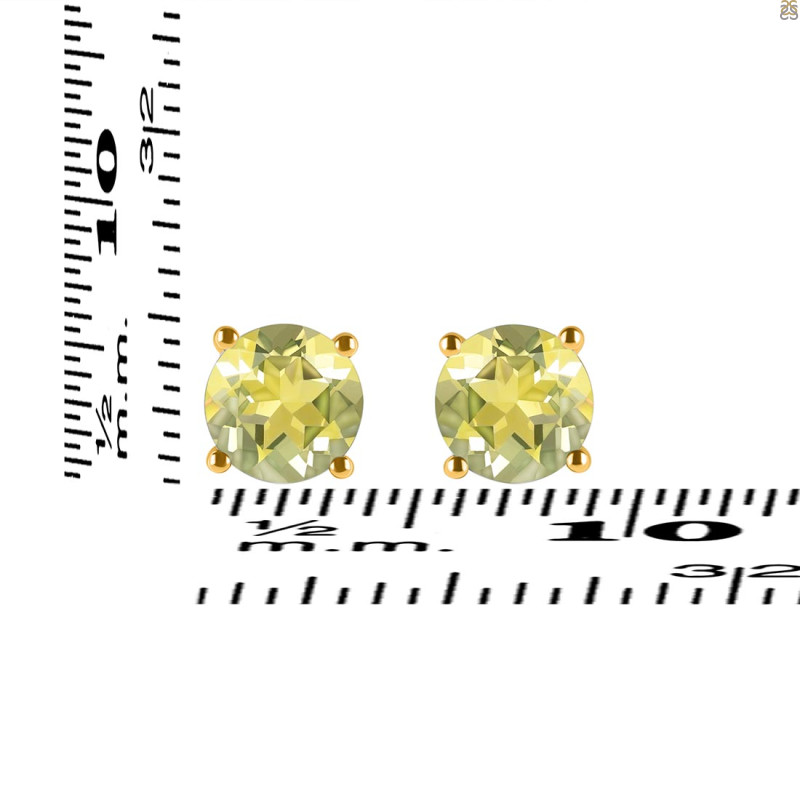 Lemon Quartz Stud Earring LEM-RDE-1353.