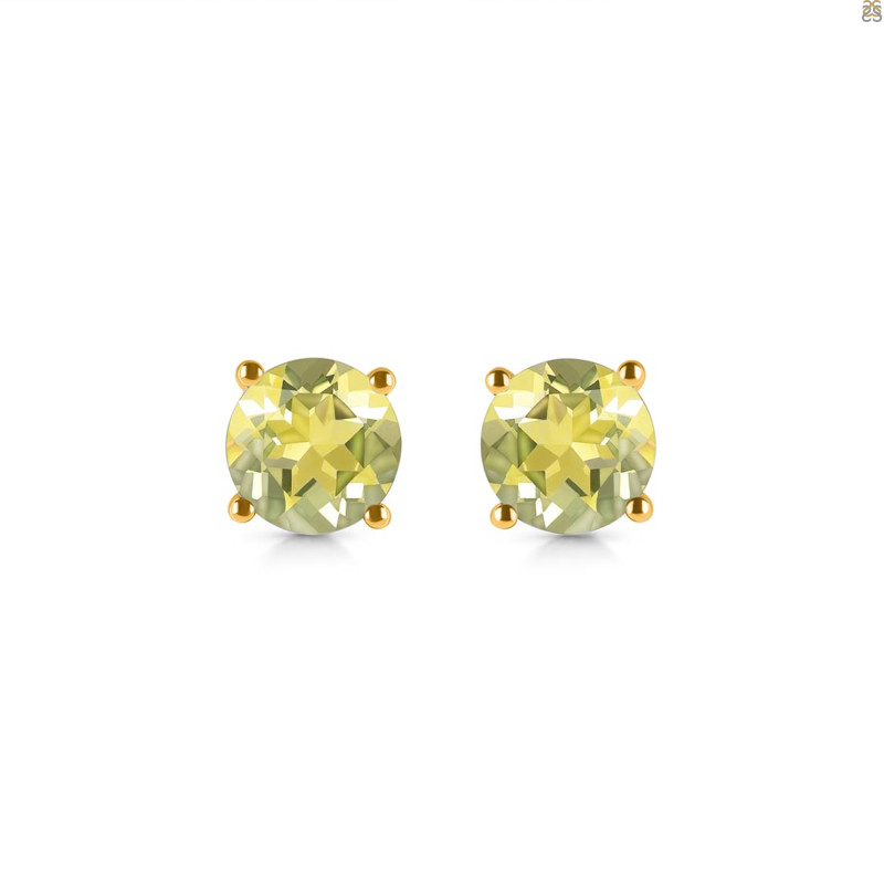 Lemon Quartz Stud Earring LEM-RDE-1353.