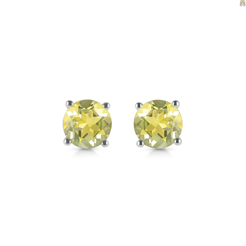 Lemon Quartz Stud Earring LEM-RDE-1353.