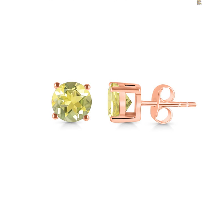 Lemon Quartz Stud Earring LEM-RDE-1353.