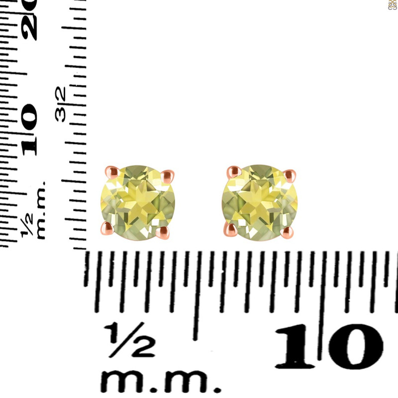 Lemon Quartz Stud Earring LEM-RDE-1435.