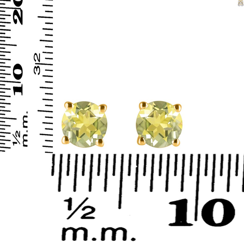 Lemon Quartz Stud Earring LEM-RDE-1435.