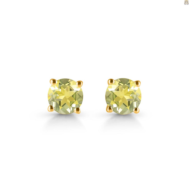 Lemon Quartz Stud Earring LEM-RDE-1435.