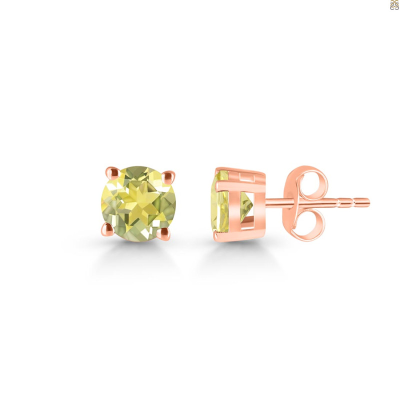 Lemon Quartz Stud Earring LEM-RDE-1435.