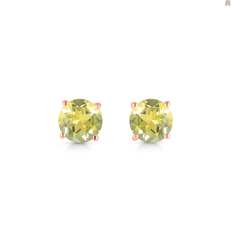 Lemon Quartz Stud Earring LEM-RDE-1436.