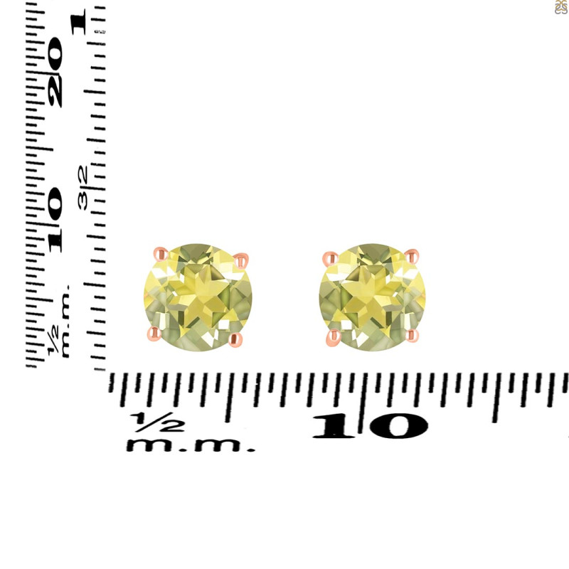 Lemon Quartz Stud Earring LEM-RDE-1436.