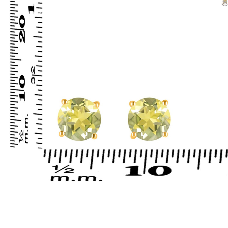 Lemon Quartz Stud Earring LEM-RDE-1436.