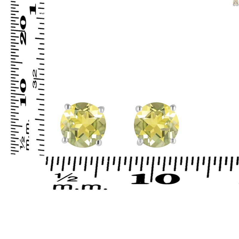 Lemon Quartz Stud Earring LEM-RDE-1436.