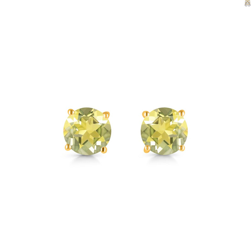Lemon Quartz Stud Earring LEM-RDE-1436.