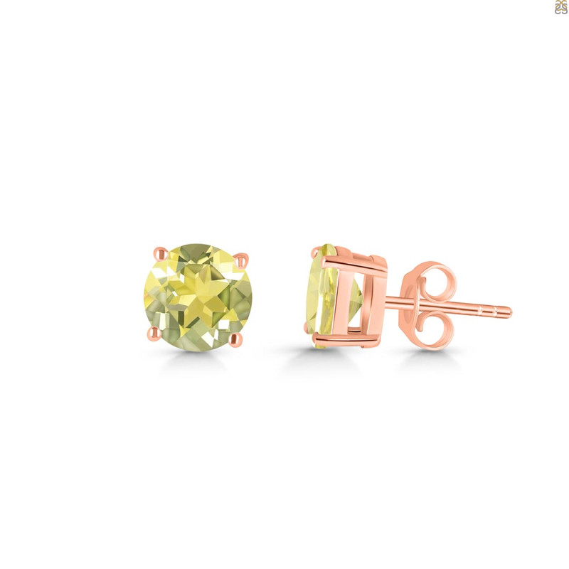 Lemon Quartz Stud Earring LEM-RDE-1436.