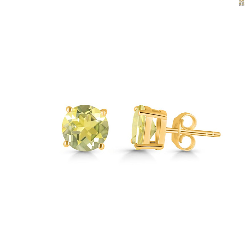 Lemon Quartz Stud Earring LEM-RDE-1436.