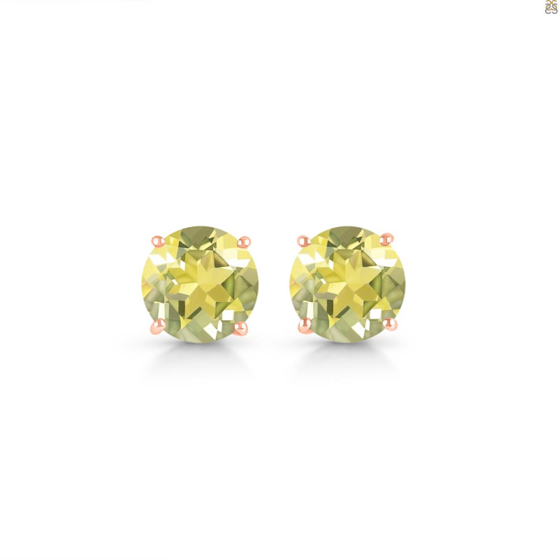 Lemon Quartz Stud Earring LEM-RDE-1437.