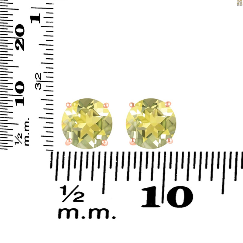 Lemon Quartz Stud Earring LEM-RDE-1437.