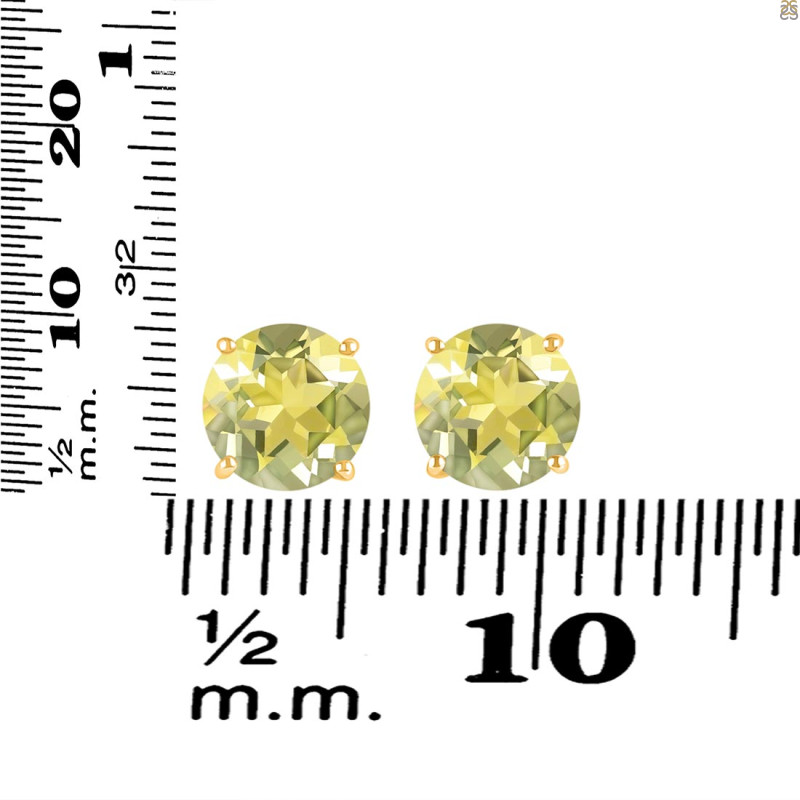 Lemon Quartz Stud Earring LEM-RDE-1437.