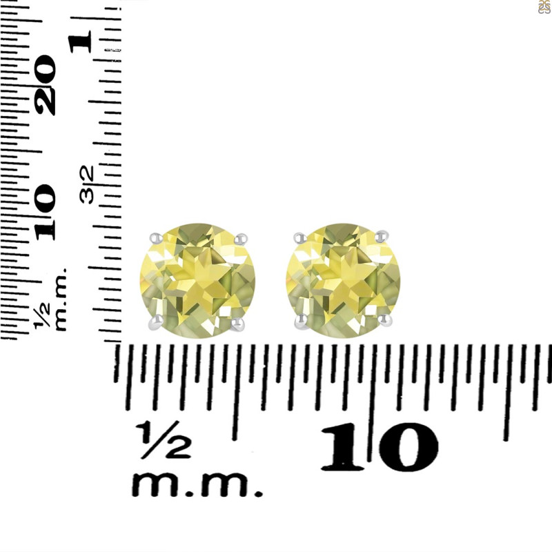 Lemon Quartz Stud Earring LEM-RDE-1437.
