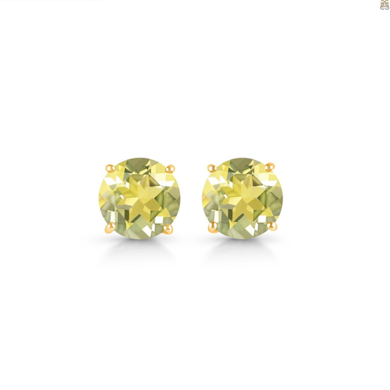 Lemon Quartz Stud Earring LEM-RDE-1437.