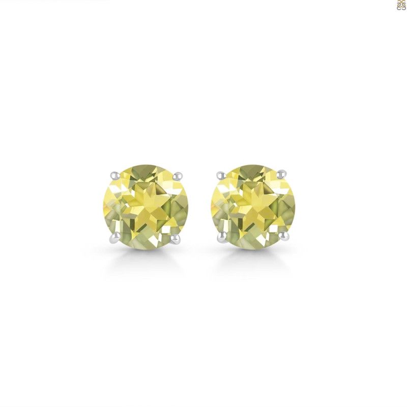 Lemon Quartz Stud Earring LEM-RDE-1437.