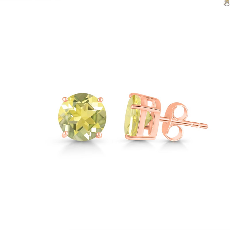 Lemon Quartz Stud Earring LEM-RDE-1437.