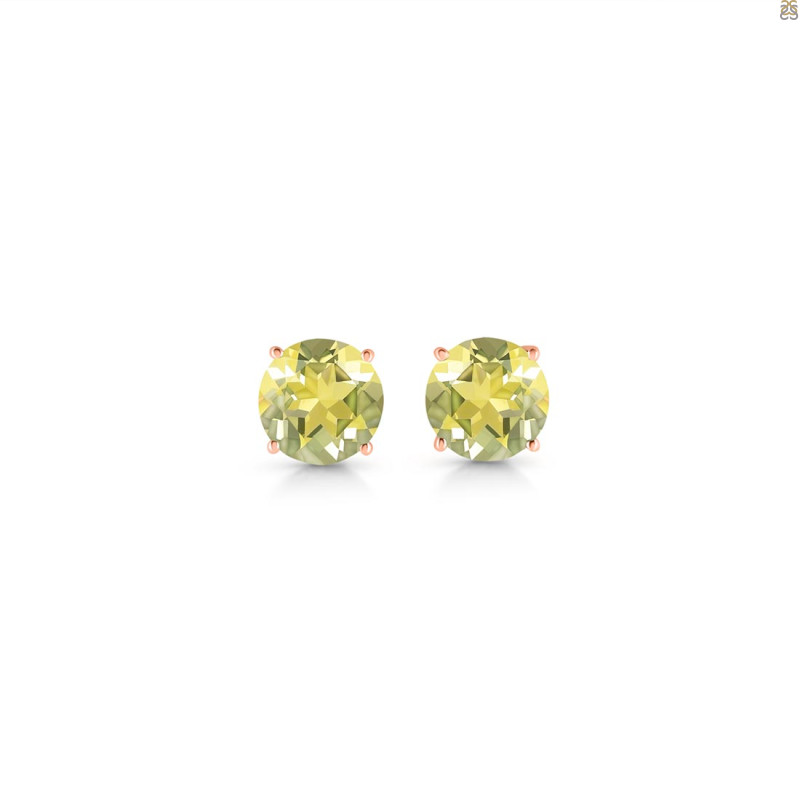 Lemon Quartz Stud Earring LEM-RDE-1438.
