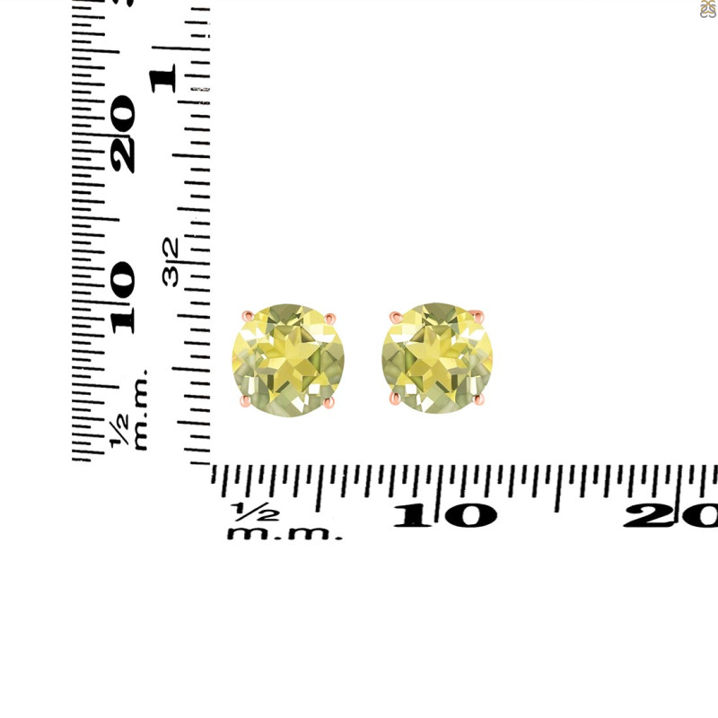 Lemon Quartz Stud Earring LEM-RDE-1438.