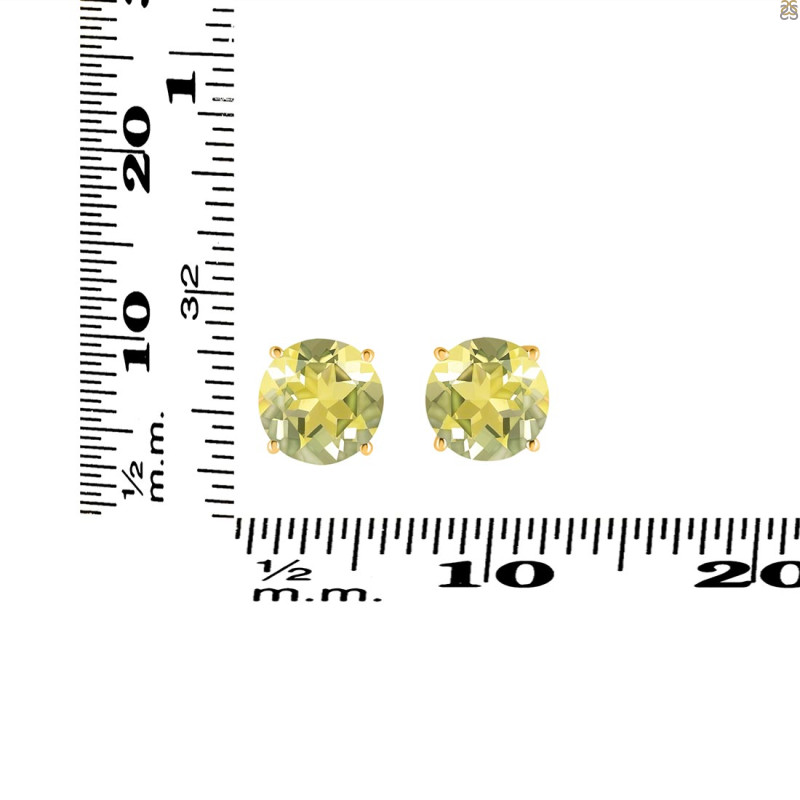 Lemon Quartz Stud Earring LEM-RDE-1438.