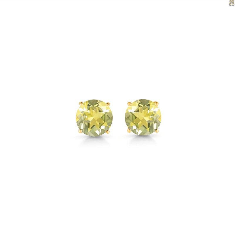 Lemon Quartz Stud Earring LEM-RDE-1438.