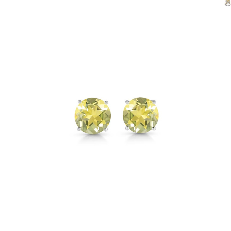 Lemon Quartz Stud Earring LEM-RDE-1438.