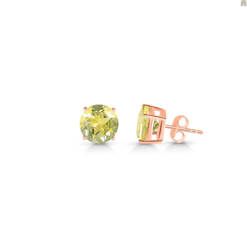 Lemon Quartz Stud Earring LEM-RDE-1438.