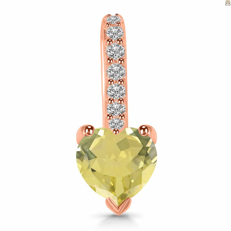 Lemon Quartz & White Topaz Pendant LEM-RDP-540.