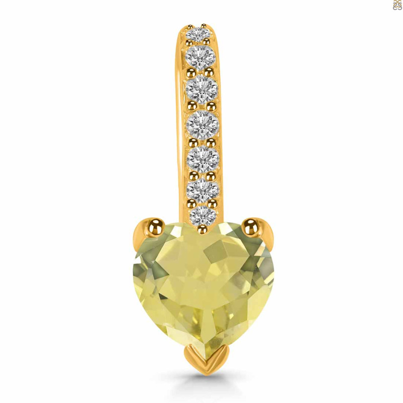 Lemon Quartz & White Topaz Pendant LEM-RDP-540.