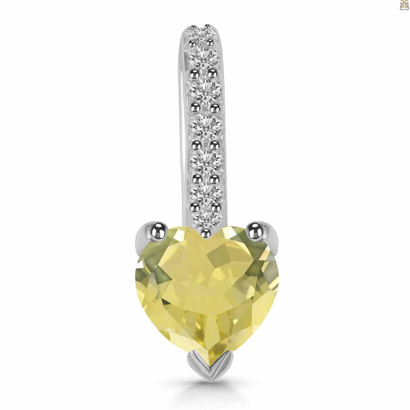 Lemon Quartz & White Topaz Pendant LEM-RDP-540.