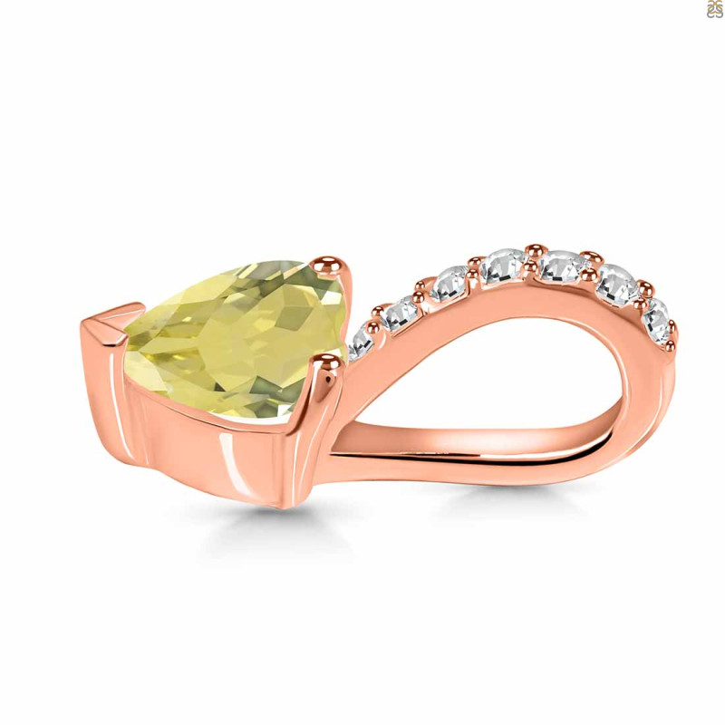 Lemon Quartz & White Topaz Pendant LEM-RDP-540.