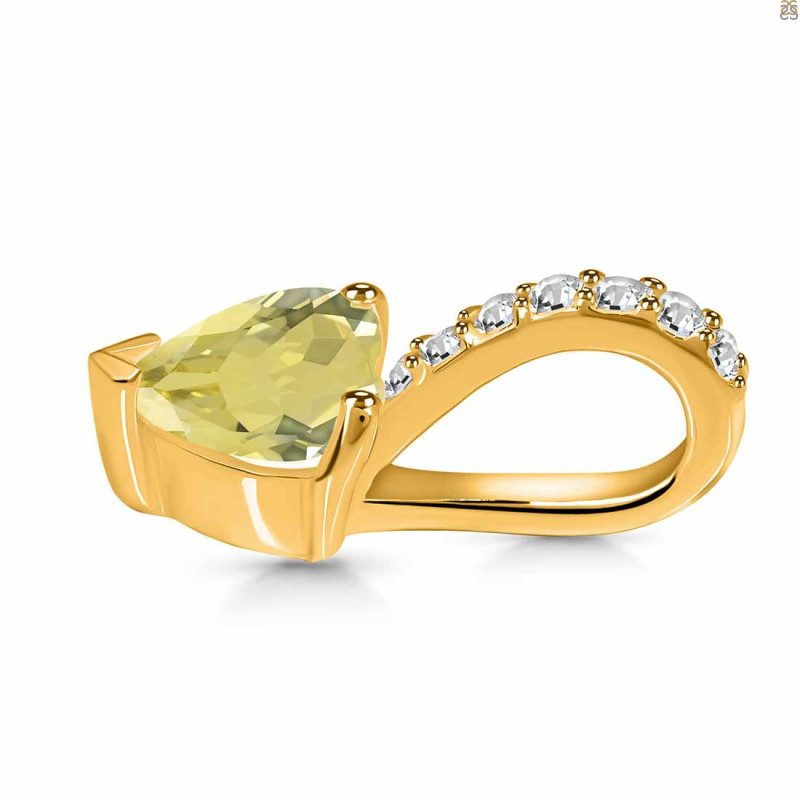Lemon Quartz & White Topaz Pendant LEM-RDP-540.